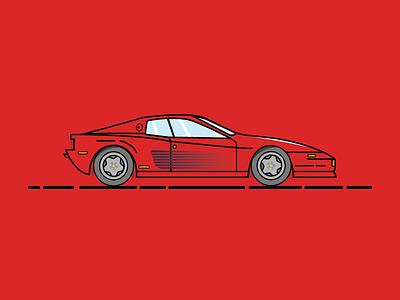 Ferrari Testarossa 1980s car cars design ferrari ferrari testarossa illustration vector