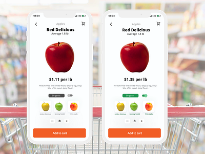 UI Challenge - Mobile Grocery Browsing app design grocery produce ui ux