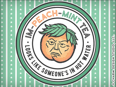 IM-PEACH-MINT Tea editorial design illustration impeachment logo packaging political design printable pun punny