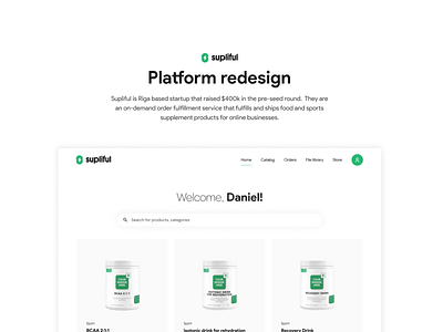 Platform redesign clean dashboard ecommerce product on demand products saas startup