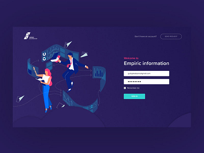 Login page illustration landing login website