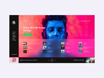 Open playlist screen artist music playlist uidesign webdesign