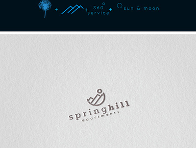 spring hill logo 360 degree bangladesh branding dandelion design limon logo moon service apartment simple spring flower sun symbol vector