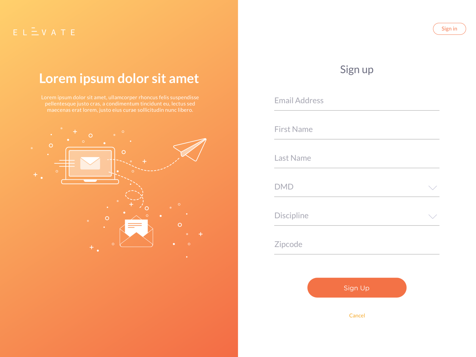 Sign up Page by Anaïs Gracia on Dribbble