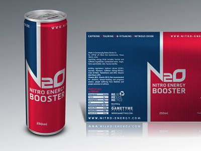 N20: Nitro Energy Booster Packaging branding
