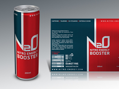N20: Nitro Energy Drink (Red & Dark Blue)