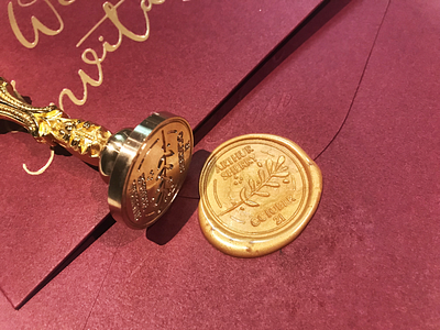 Wax seal stamp for Arthur and Sherry’s big day invitation sealing stamp wax wedding