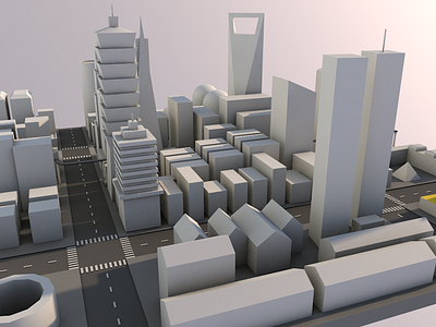 Rough City Model for Our Game Jam Project building c4d model white