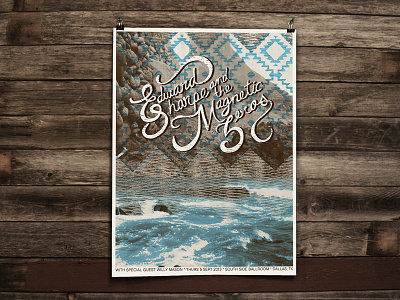 Edward Sharpe Dallas Show Poster by Rural Rooster 3 color edward sharpe gig poster magnetic zeros poster screen printed show poster