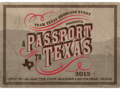 Passport To Texas Logo Postcard lettering logo texas