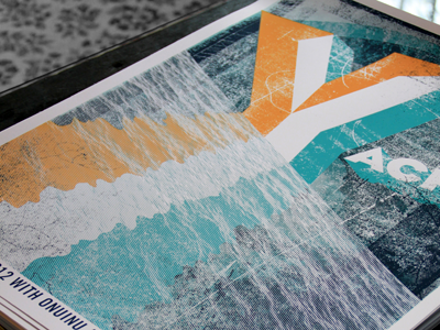 Yacht Poster Detail halftone poster screen printed typography yacht