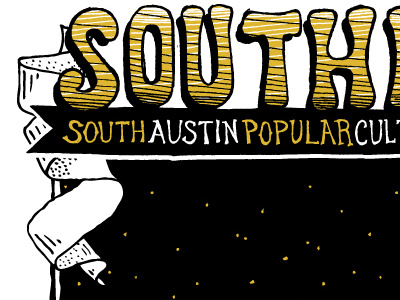 Southpop elements hand drawn typography