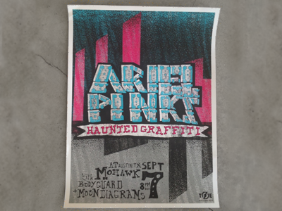 Ariel Pink's Haunted Graffiti Full Scren Print Poster 4 color ariel pink hand drawn poster screen printed typography