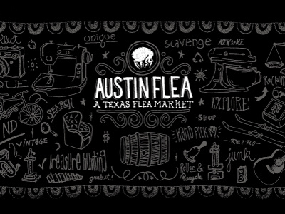 Flea Market in progress hand drawn typography