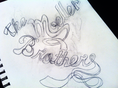 Moeller Type Sketch - the beginnings of type hand drawn logo typography