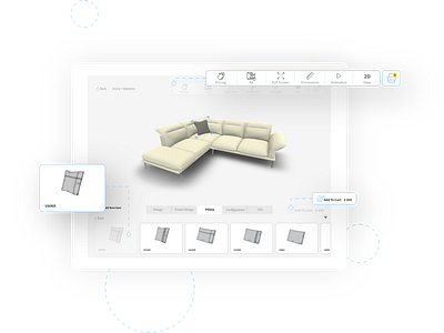 Ad pillow screen app catalogs configurator customize product design flat furniture furniture app furniture design minimal ui ux
