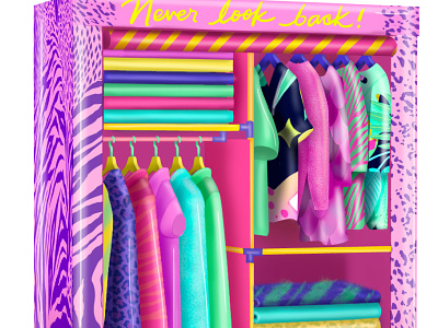 CLOSET closet clothes illustration pink