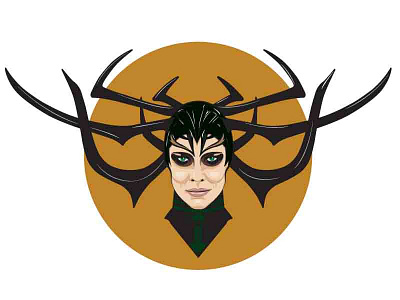 Thor Ragnarok Hela Vector cartoon comic art icon marvel vector