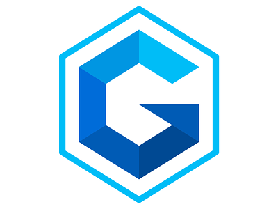 G Logo blue blue logo brand brand design brand identity branding design digital illustration flat geek graphic design hexagon illustration logo logo design minimal minimalist web web design