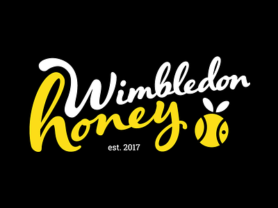 Wimbledon Honey Logo bee branding font honey identity lettering logo london script sport tennis