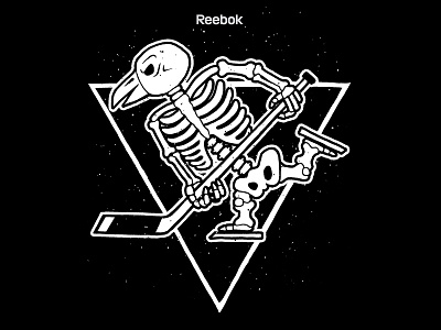 Pittsburgh Penguins Halloween Tee bones design halloween hockey halloween illustration logo parody penguin skeleton pittsburgh penguins pittsburgh penguins parody reebok skeleton tom philibeck