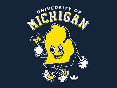 Struttin' State adidas adidas originals illustration mascot michigan michigan wolverines originals state shape the mitten tom philibeck wolverines