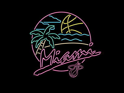 Miami Heat Beach Party adidas adidas originals basketball beach party miami miami heat nba neon neon sign sign south beach tom philibeck