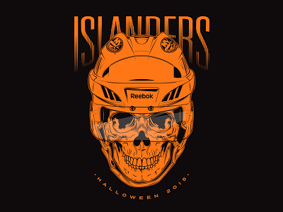 Islanders - Halloween 2015 halloween hockey illustration islanders isles new york new york islanders nhl reebok skull spooky