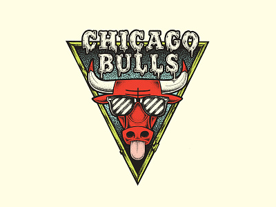 CHI-LL bulls chicago chicagobulls chill illustration stippling summer summervibes