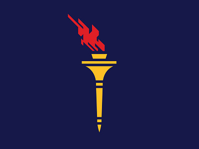 Torch fire geometric icon logo simple tom philibeck torch