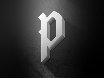The Letter P black and white grayscale lighting noir p the letter p tom philibeck type