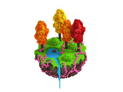 Tree Planet 🌲 3d isometric magicavoxel pixelart render voxel voxelart