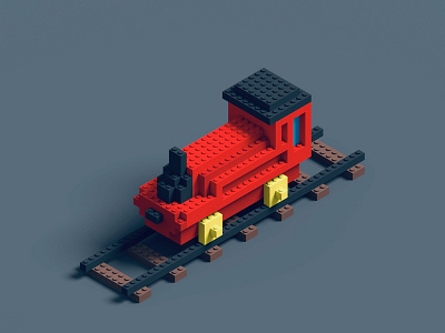 Train 🚂 3d gamedesign isometric lego magicavoxel pixelart render train voxel voxelart
