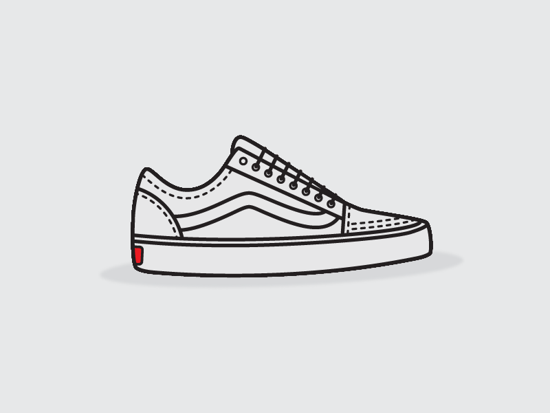 My Vans color custom icon illustration kicks monoline shoe skate skateboard style vans vector