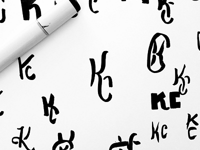 KC Monogram Sketches branding ink marker monogram sketch