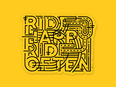 Ride Happy Ride Often happy ride skateboard sticker texture type