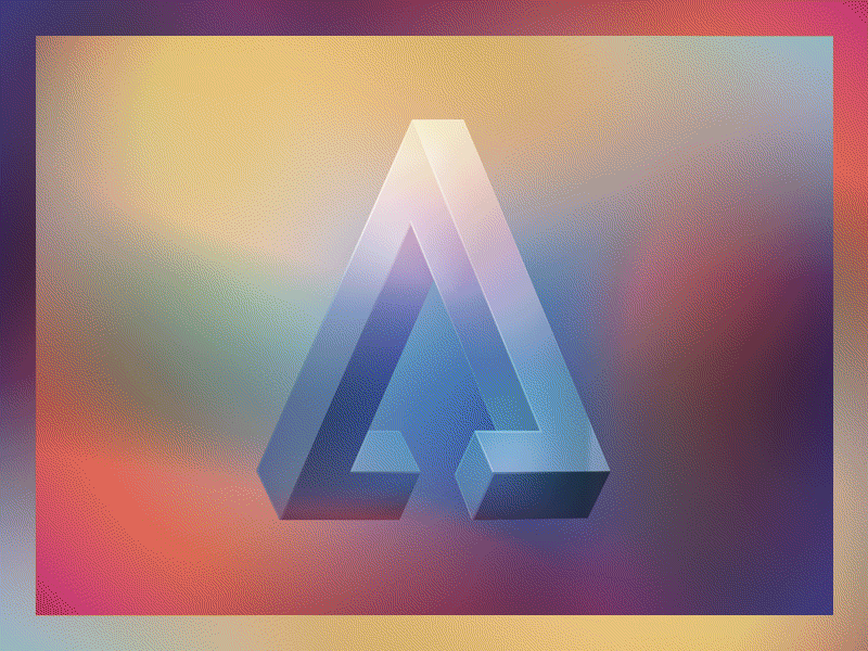 Impossible A - Treatments branding colour geometry gradients illusion logo texture