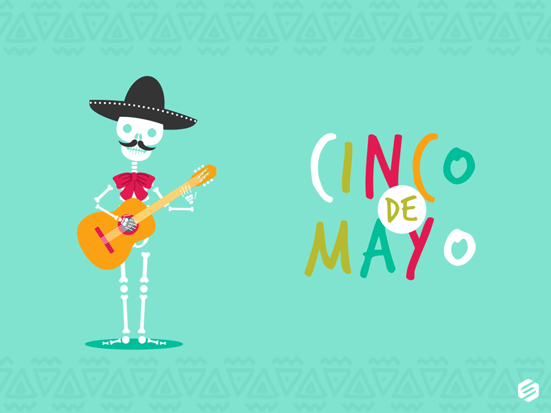Cinco De Mayo 2d celebrate fiesta mexico motion party skeleton