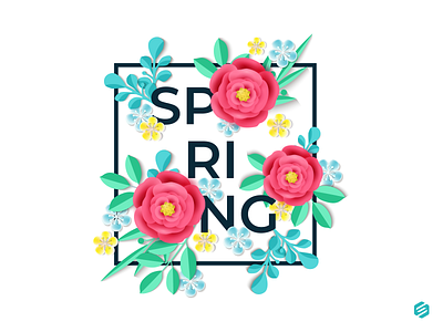 Spring is Here ai design flowers illustration spring vector