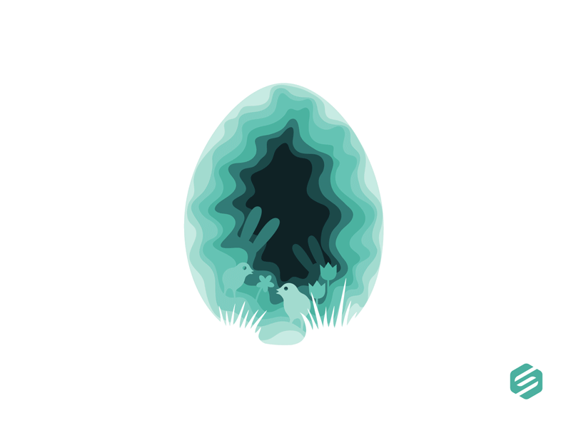 Happy Easter 2d 3d after effects easter easter egg illustrator teal