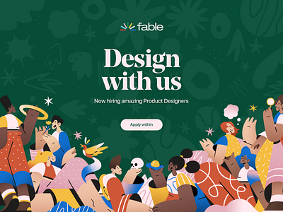 Design at Fable 2d art book club books brand design fable flat green illustration immersive layout mental health messaging product design reading recruiting remote ui design visual design