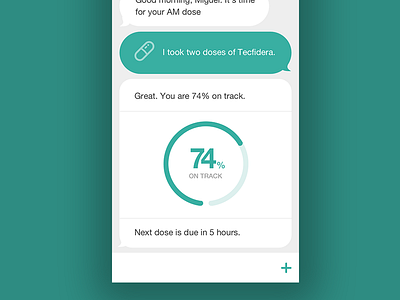 TecTrack messages bot chat bot fitness healthcare ios medication message messaging reminder stats
