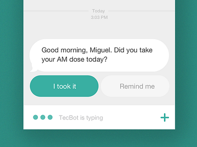 TecTrack: reminder bot chat bot conversational ui fitness healthcare ios medication messaging reminder