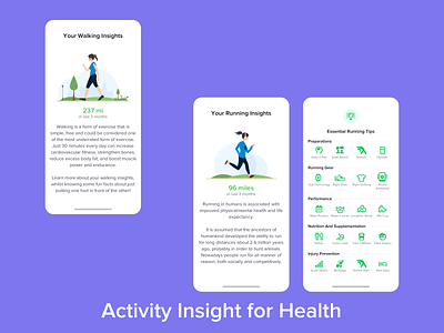 Female activity insight about health data - Running and Walking