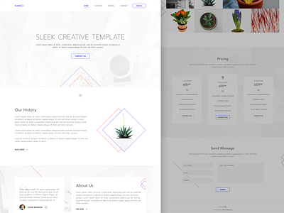 Sleek - Website Landing Page Design clean landing page modern sleek ui design web web design web page website white