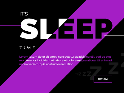 It's Sleep Time card design dream sleep ui design web