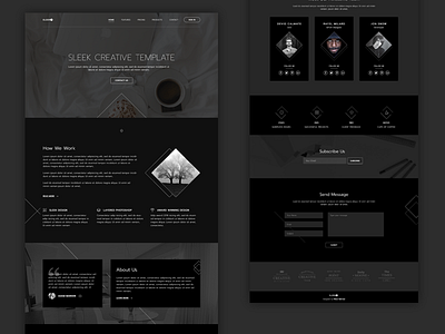 Sleek - Multipurpose Creative PSD Template clean minimal photoshop psd rikon rahman sleek ui design ux web design website website template