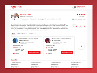 Doctor Profile - Medical Web App Admin Design