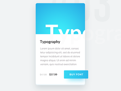 Typography | Simple Buy Now Card blue buy now card design practice type typography ui design