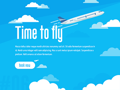 Time To Fly | Skyline Flight Booking Card air booking airplane blue book now card design flight booking fly ui design